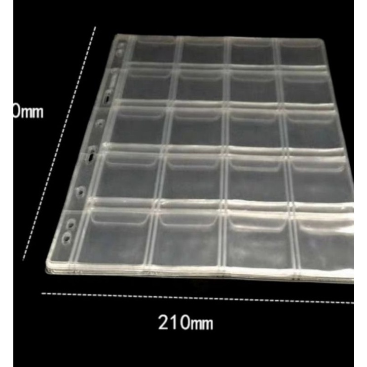 Mingt pccb 20 pocket clear coin refill, transparent bag, grain/retail