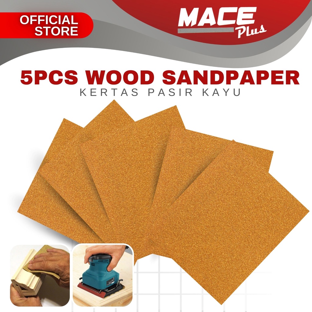 5PCS 4 Wood Sand Paper Abrasive Paper For Wood Sanding Kertas Pasir