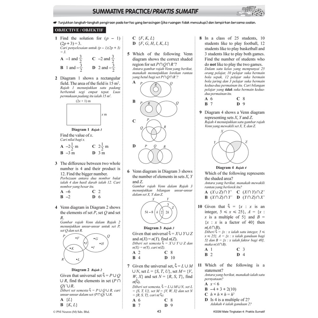 Riang Belajar Kssm Matematik Tingkatan 4 Buku Latihan Topikal Nota Shopee Malaysia