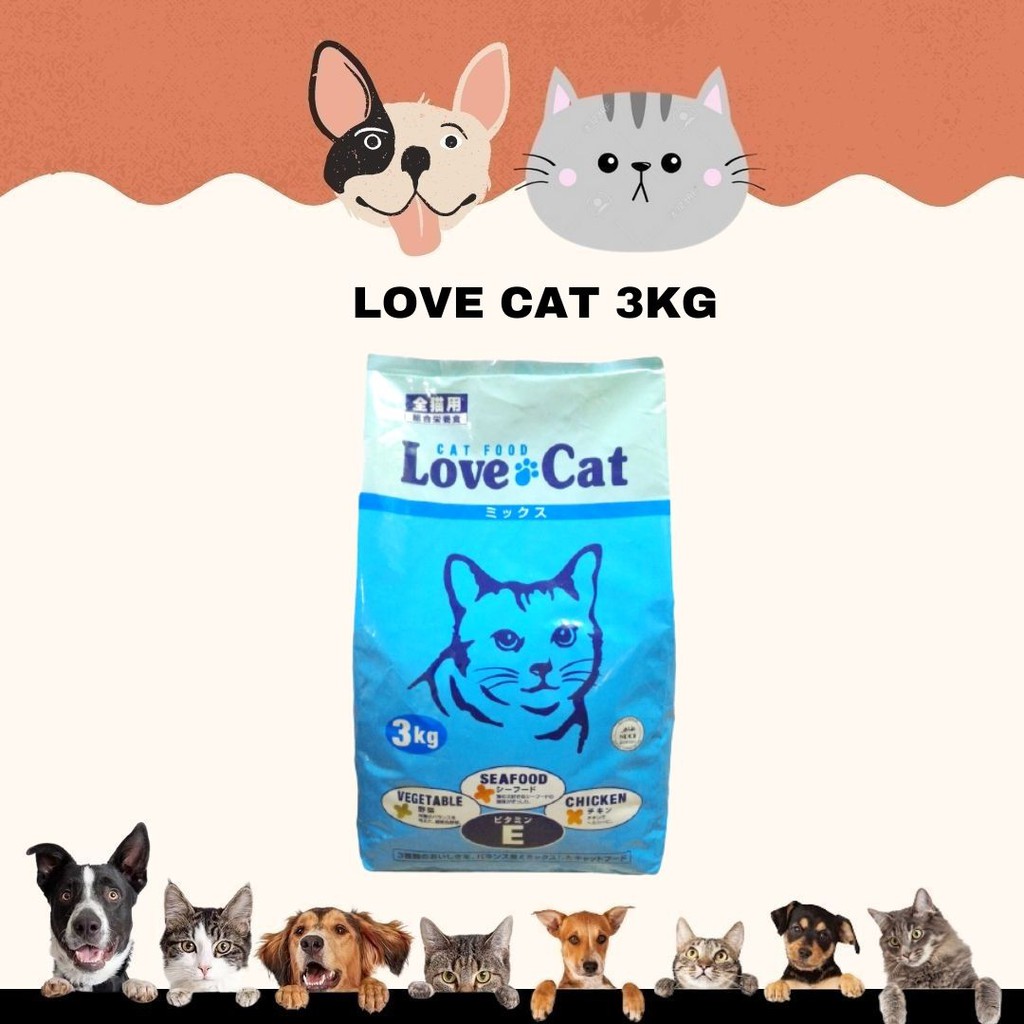 Ready Stock Love Cat Cat & Kitten Cat Food 3KG