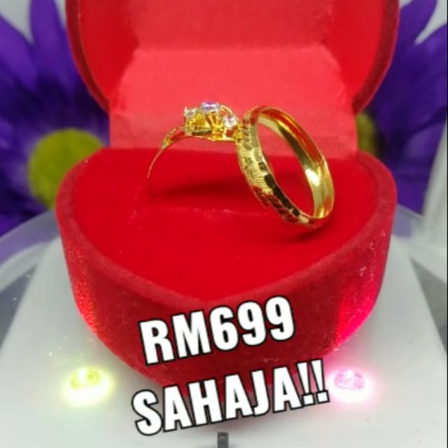 Set Cincin Tunang Dan Nikah Emas 916 Shopee Malaysia