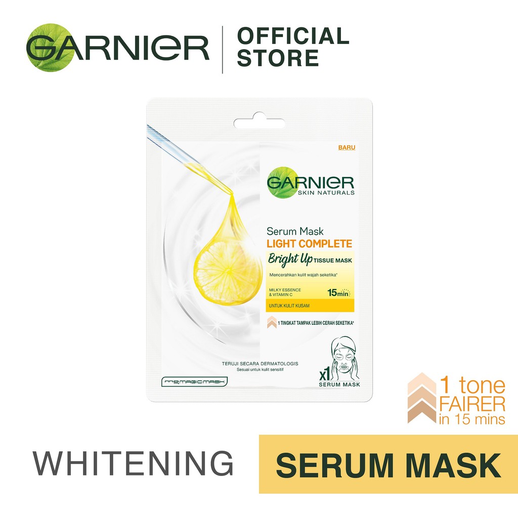 Garnier Light Complete Bright Up Serum Mask Instant Brightening for