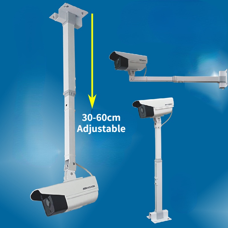 CCTV Telescopic Bracket Extension 30-60cm Adjustable single Camera Lifting Support Flexible L-shaped I-shaped Vertical Pole Ceiling Mount