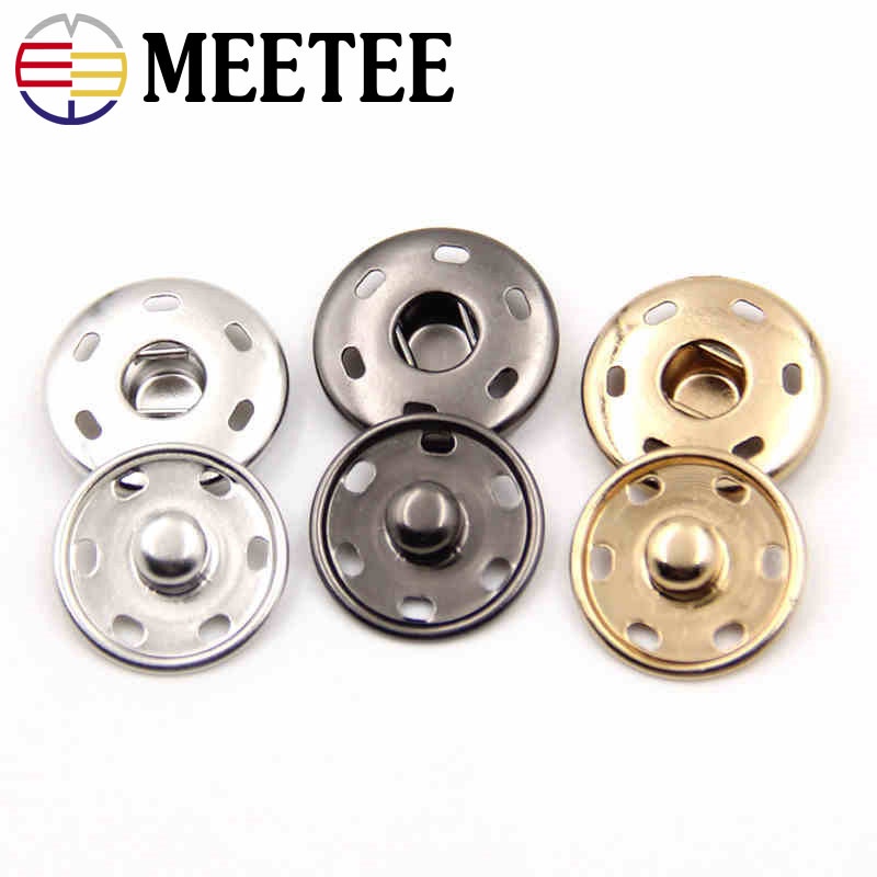 20Sets Metal Studs Fasteners Press Snap Covered Button Coat Shirt Jacket DIY Accessories