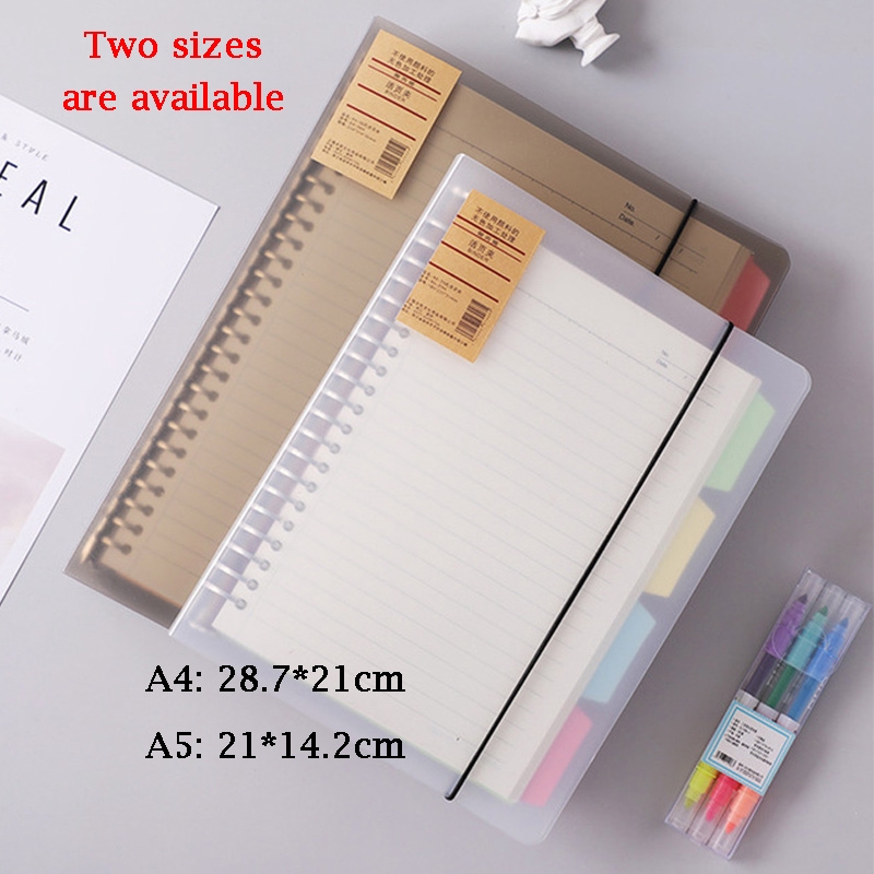 Notebook A4/A5 Refillable Loose Leaf journal Diary Blank/Line/Grid