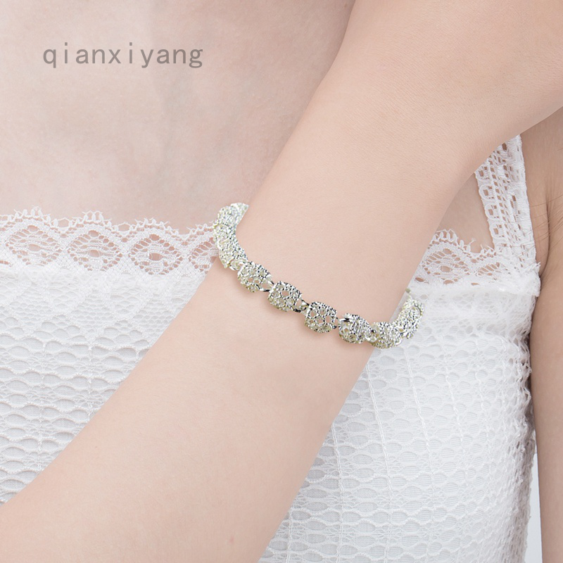Gorgeous Women/'s 925 Silver Elegant Chain Bangle Bracelet Wedding Jewelry Gift