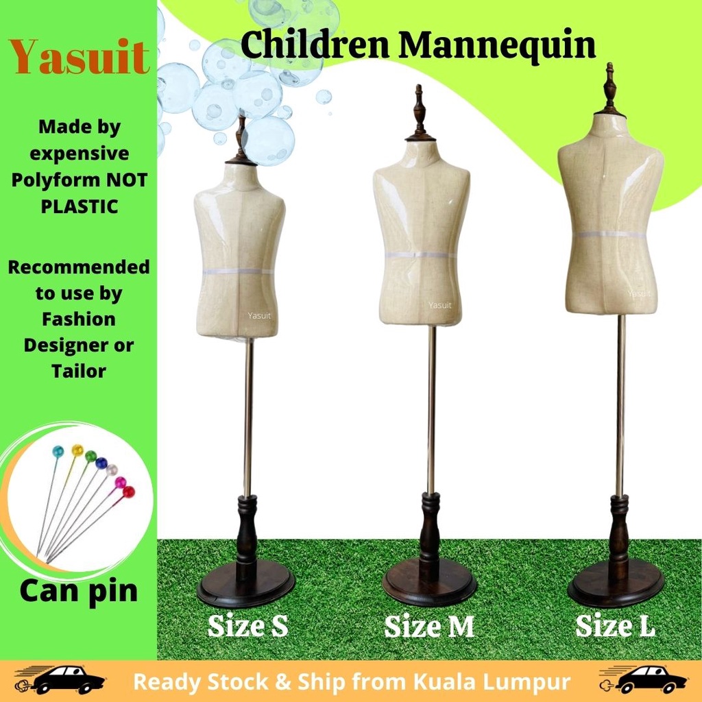 Mannequin Torso for Children Kid Child Display Can Pin Polyform Fabric Fashion Designer Tailor