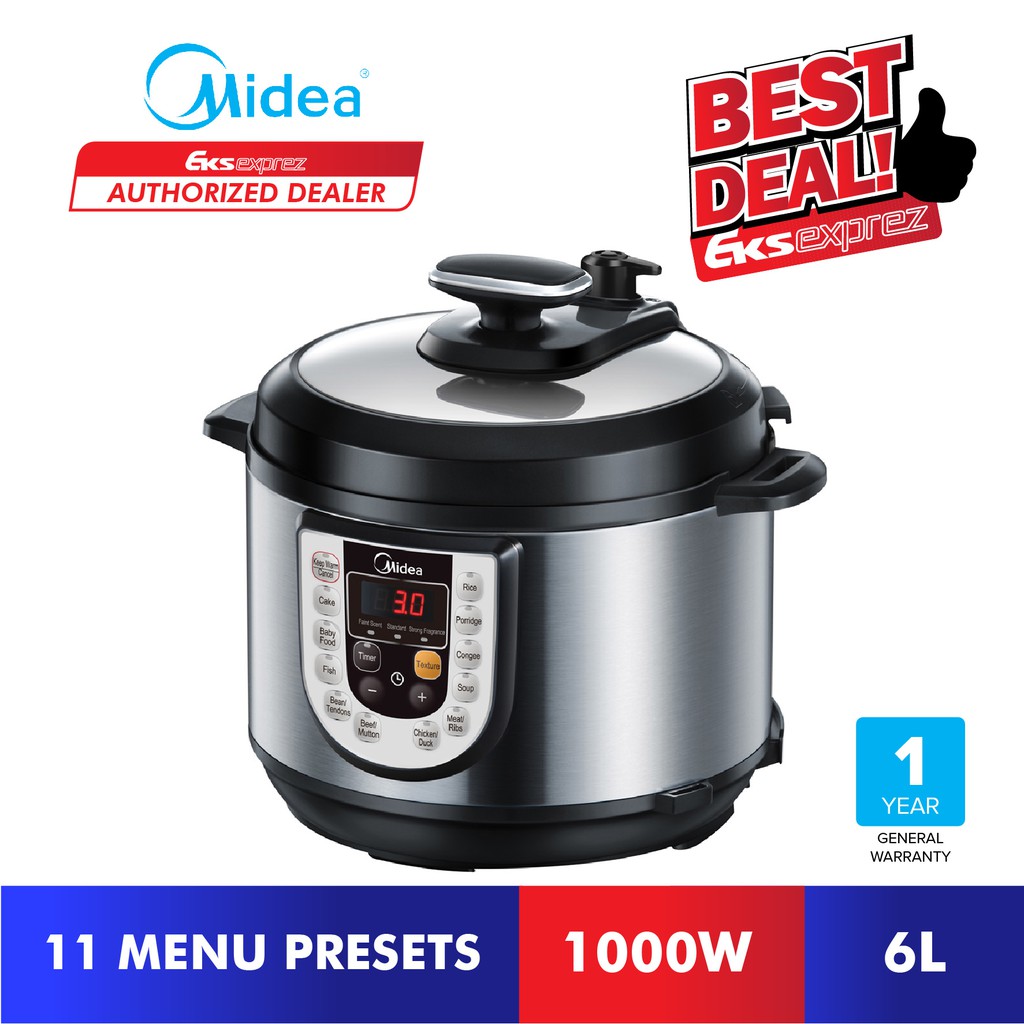 Midea Pressure Cooker With Stainless Steel Pot (6.0L) MY-12LS605A