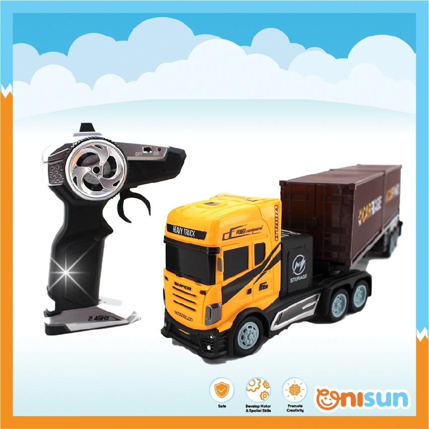 Children 2.4GHz 2WD Remote Control Transport Container Big Truck Vehicle Toy Car (Mainan Kanak Kawalan Jauh Kereta)