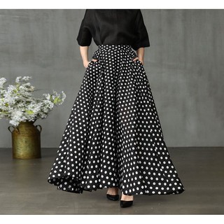 Size S-5XL Skirt Kembang Polkadots Skirt Retro Polkadots tema 60an tema ...