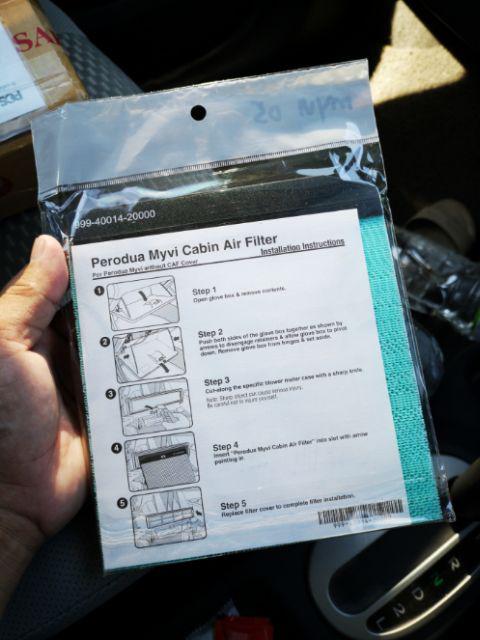 ORIGINAL PERODUA MYVI (2005-2010) CABIN FILTER HIJAU (999 