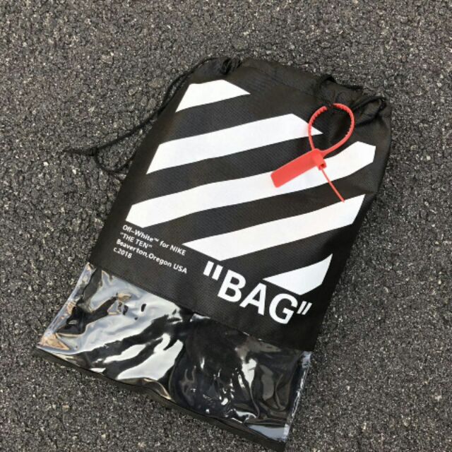 off white shoe bag