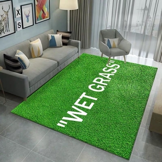 Virgil Abloh x MARKERAD "WET GRASS" Rug Bath Mat Doormat Green Entrance Floor 
