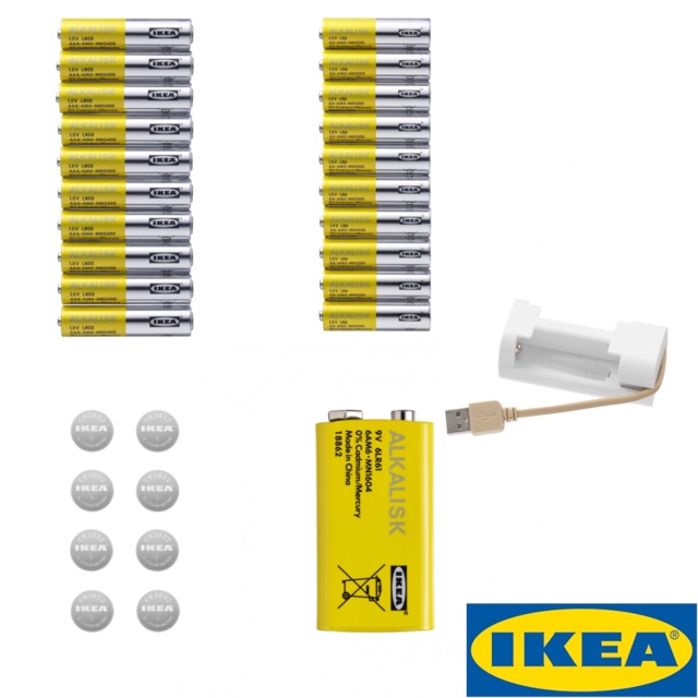 IKEA ALKALISK Battery AA&AAA 1.5v / 6LR61 9V / CR2032 3V / Battery