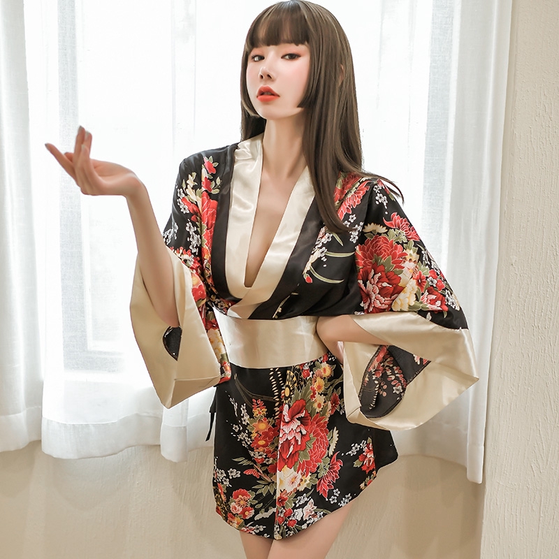 [READY STOCK] Floral Japan Costume Kimono Robe Sleepwear Sexy Lingerie MS504