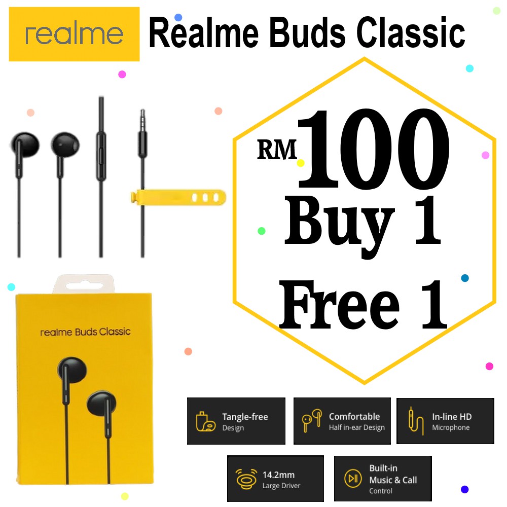 Realme Buds Classic - 100% Original Realme Malaysia