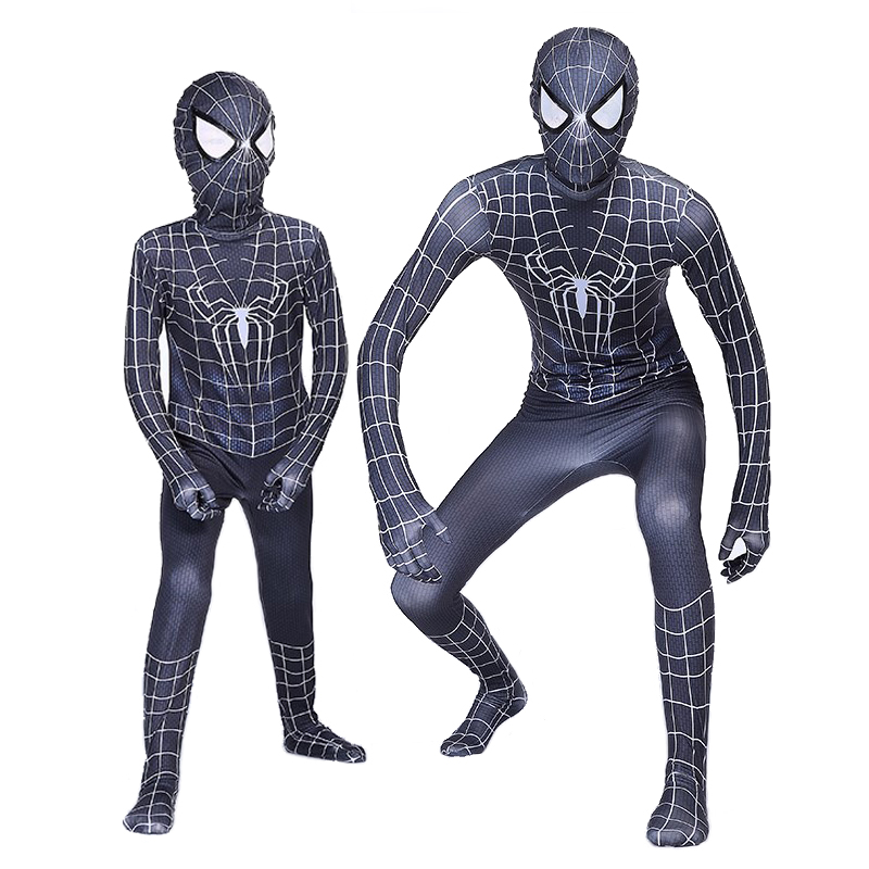 Superhero costume Black Spider-Man Cosplay Costume Superhero Bodysuit ...
