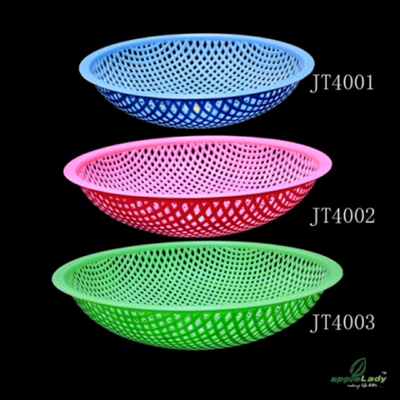 APPLELADY 12/14/16” Plastic Round Colander Tray / Fruit Vegetable Strainer Basket Sieve Sifter / Sejat Tapis Bulat