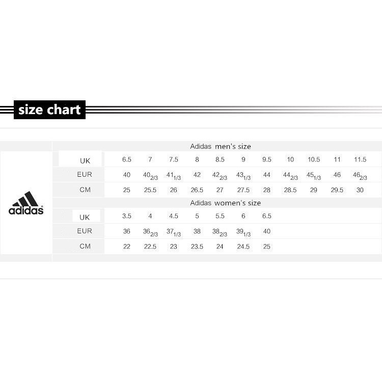 size chart adidas yeezy