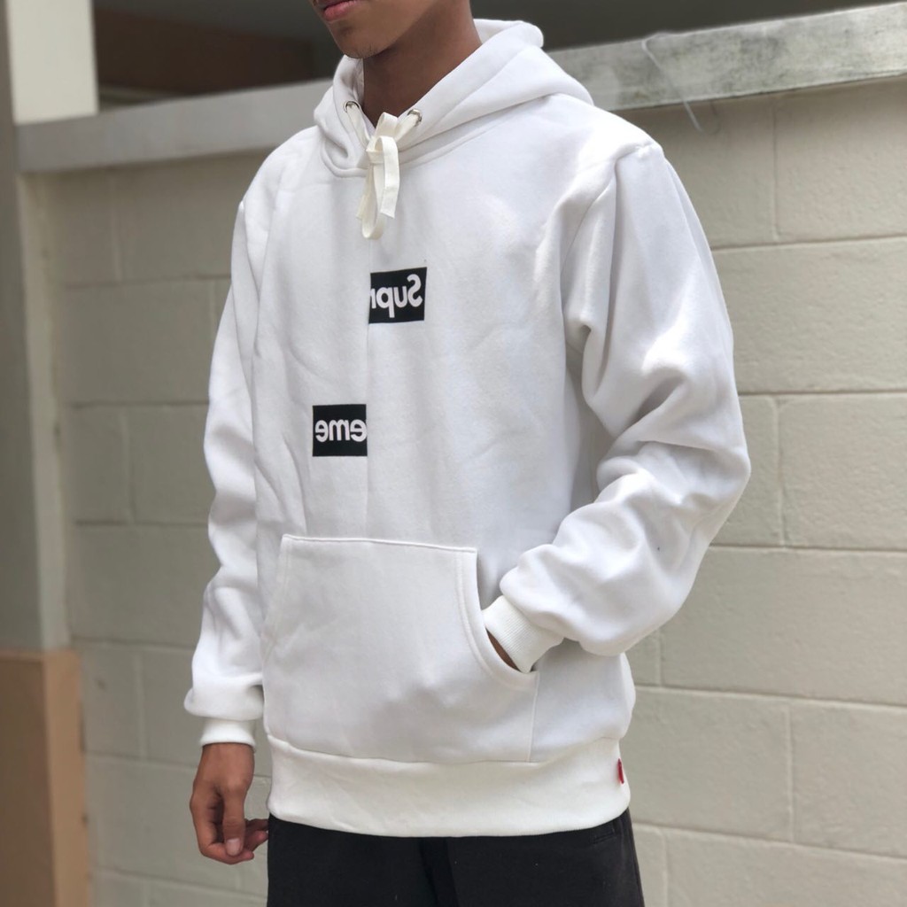 supreme split logo hoodie