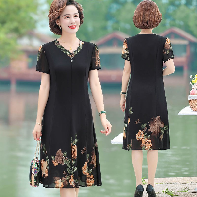 ♕Ready stock♕mother summer dress female 2021 new style middle ...