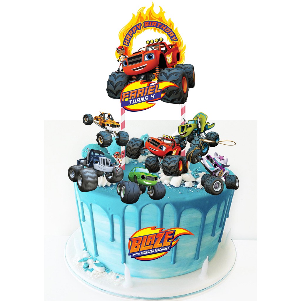 Blaze & the monster machine cake topper | Shopee Malaysia