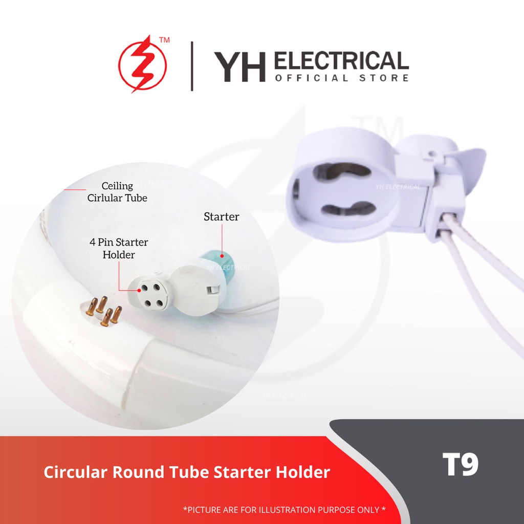 Circular Round Tube T9 Starter Holder 2a250v Circular Tube And Starter