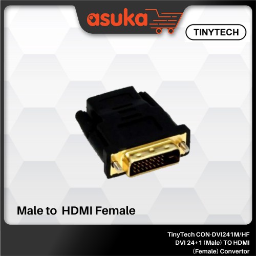 TinyTech CON-DVI241M/HF DVI 24+1 (Male) TO HDMI (Female) Convertor
