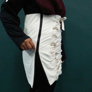 AD bengkung tradisional berzip kain belacu