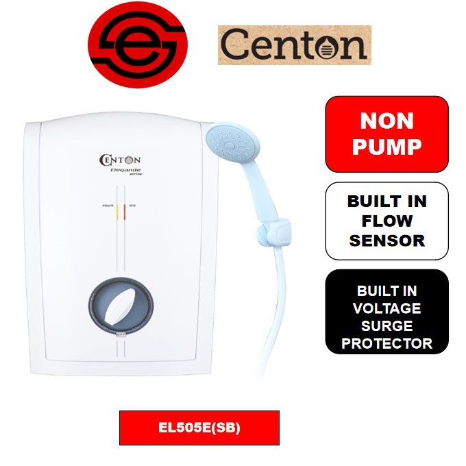 (KLANG VALLEY NORMAL INSTALLATION) CENTON Instant Shower Water Heater - Elegande Series (no pump)