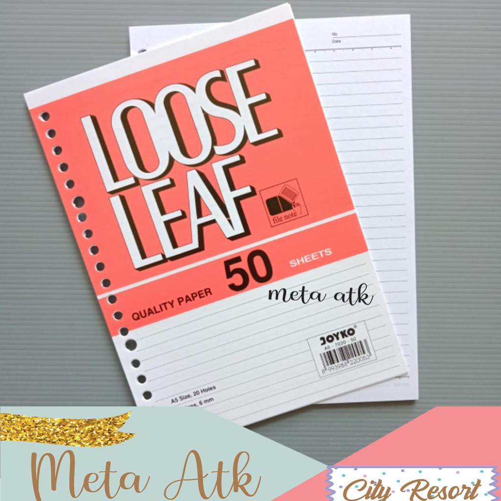 Loose Leaf File Paper-Filled/ Joyko A5-7020 Binder/ 50-Sheet/