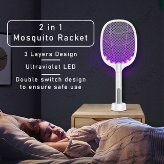 2in1 Electric Mosquito Racket Swatter USB Rechargeable Dual Mode Mosquito Killer Elektrik Racket Nyamuk Raket 電蚊拍 [F24]