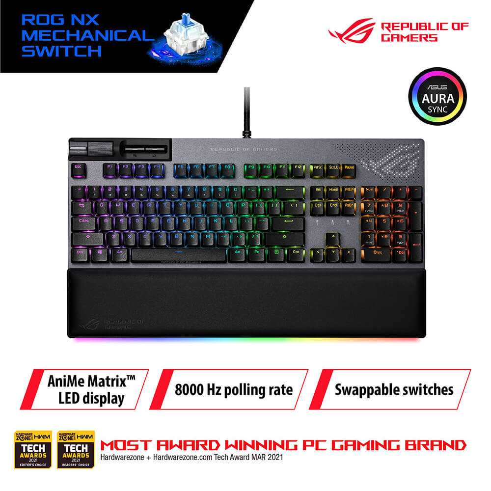 Asus Rog Strix Flare Ii Animate Rgb Gaming Keyboard Hot Swappable