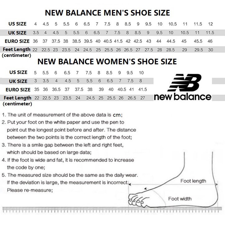 new balance width measurements