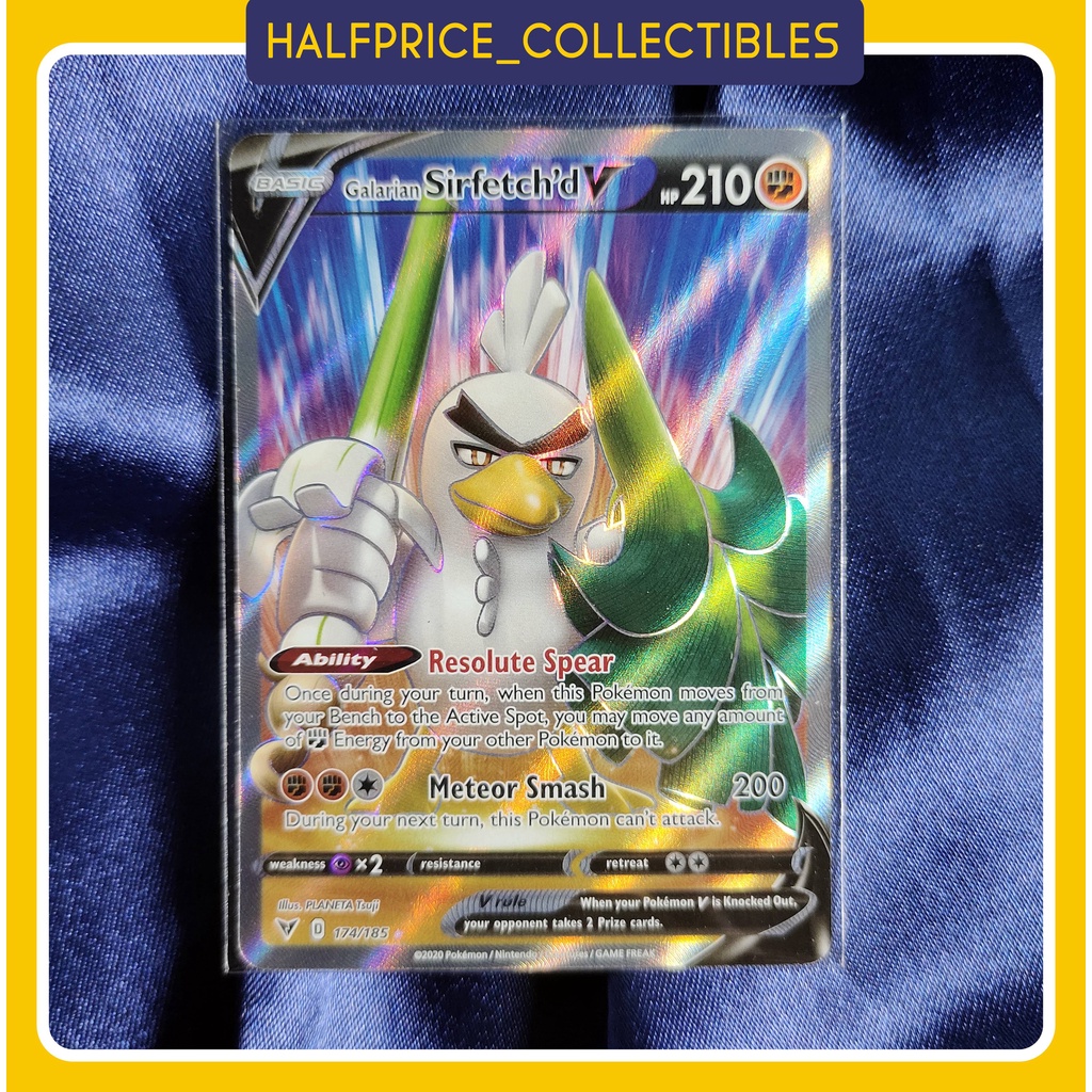 [ POKEMON TCG ] GALARIAN SIRFETCH FARFETCH FULL ART VIVID VOLTAGE