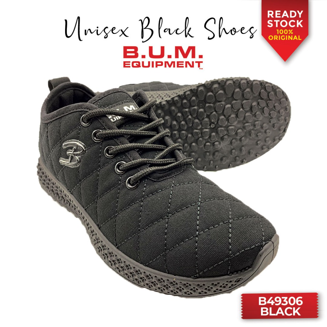 BUM Equipment School Shoes B49149 / B49306 Unisex Black Sneakers shoe