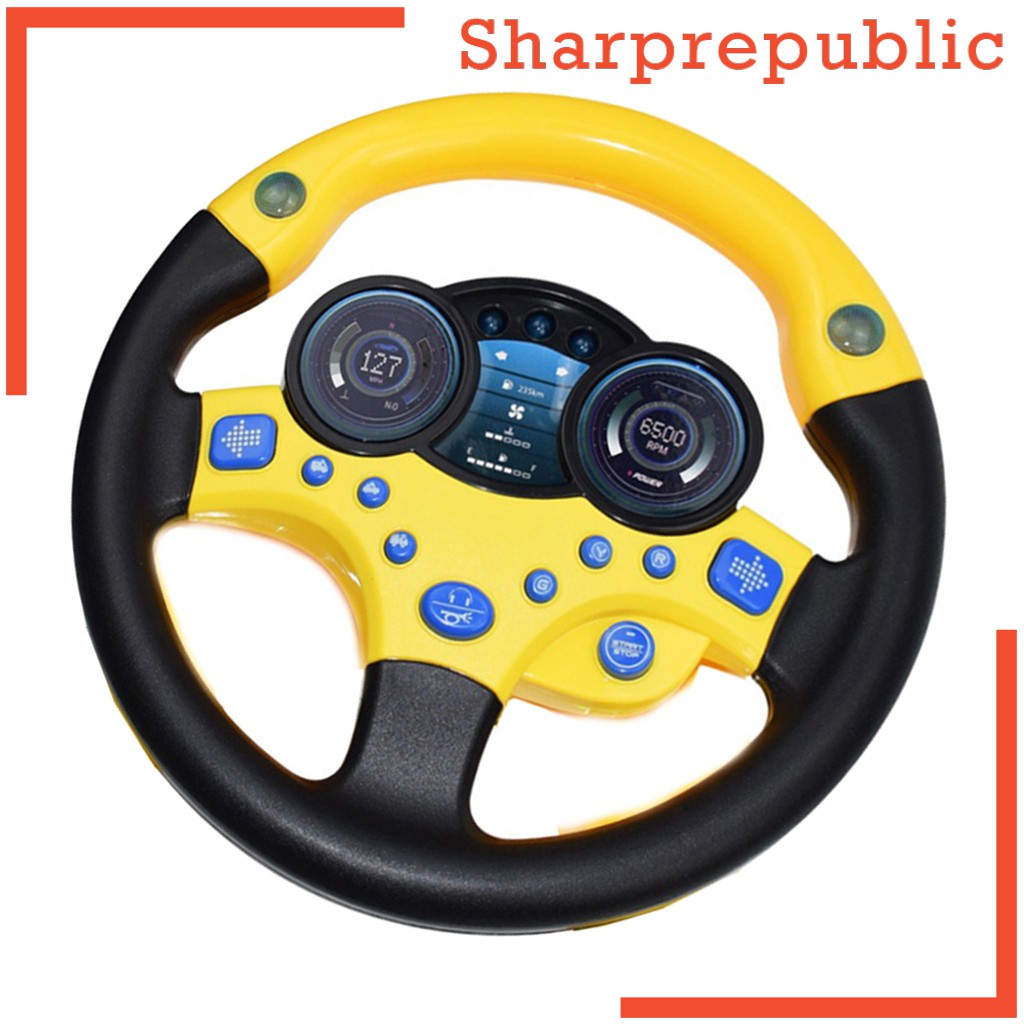 [SHARPREPUBLIC] Simulation Steering Wheel Toys, Simulated Driving Pretend  Play Toy Steering Wheel for Kids and Toddlers