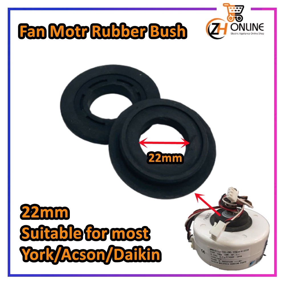 (2PCS) AIR COND INDOOR FAN MOTOR RUBBER BUSH 22mm / 27mm INDOOR BLOWER