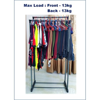  Rak  Besi Sangkut  Baju  Heavy Duty Double Pole Garment 