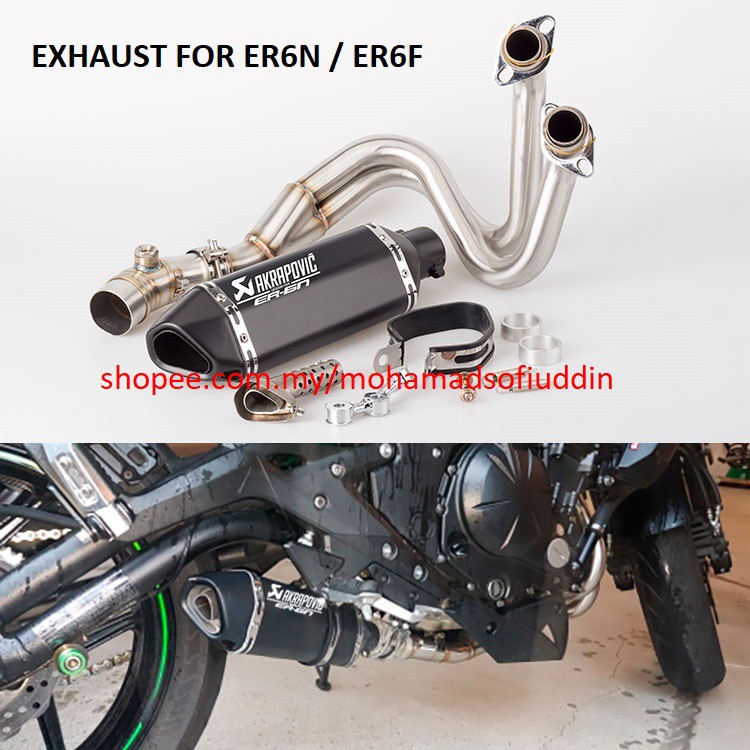 30. Akrapovic Exhaust Pipe Kawasaki ER6N / ER6F (Full System) | Shopee Malaysia
