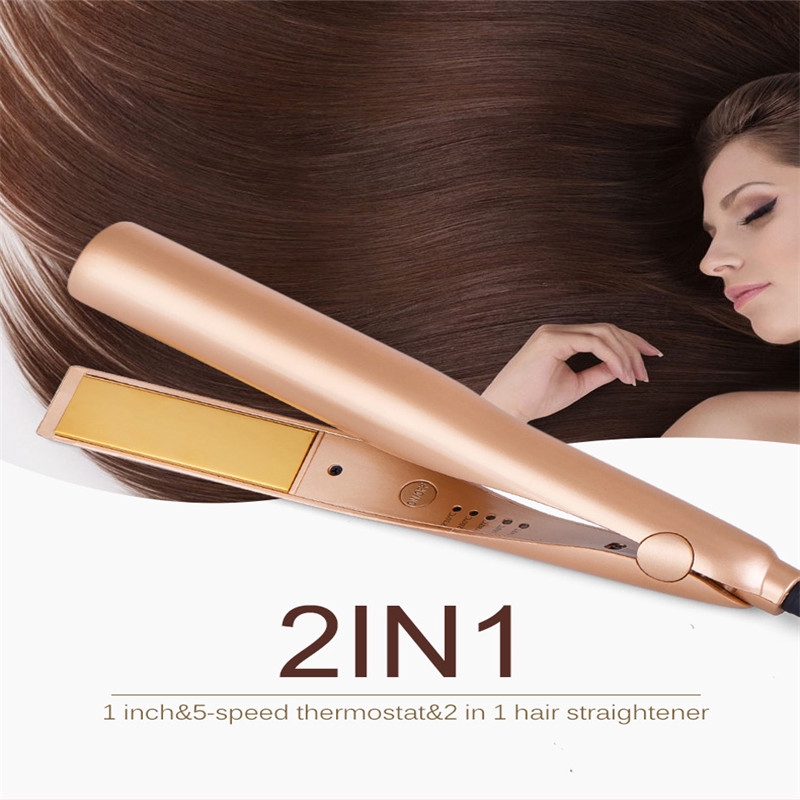 2 In 1 Twist Hair Curling Straightening Iron Hair Straightener