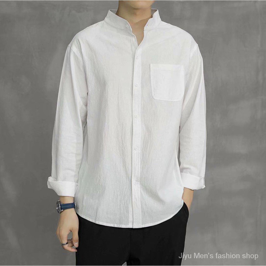 Shirt Summer Trend Handsome Beach Shirt  loose casual men's clothing   couple beach long-sleeved shirt  men's tops