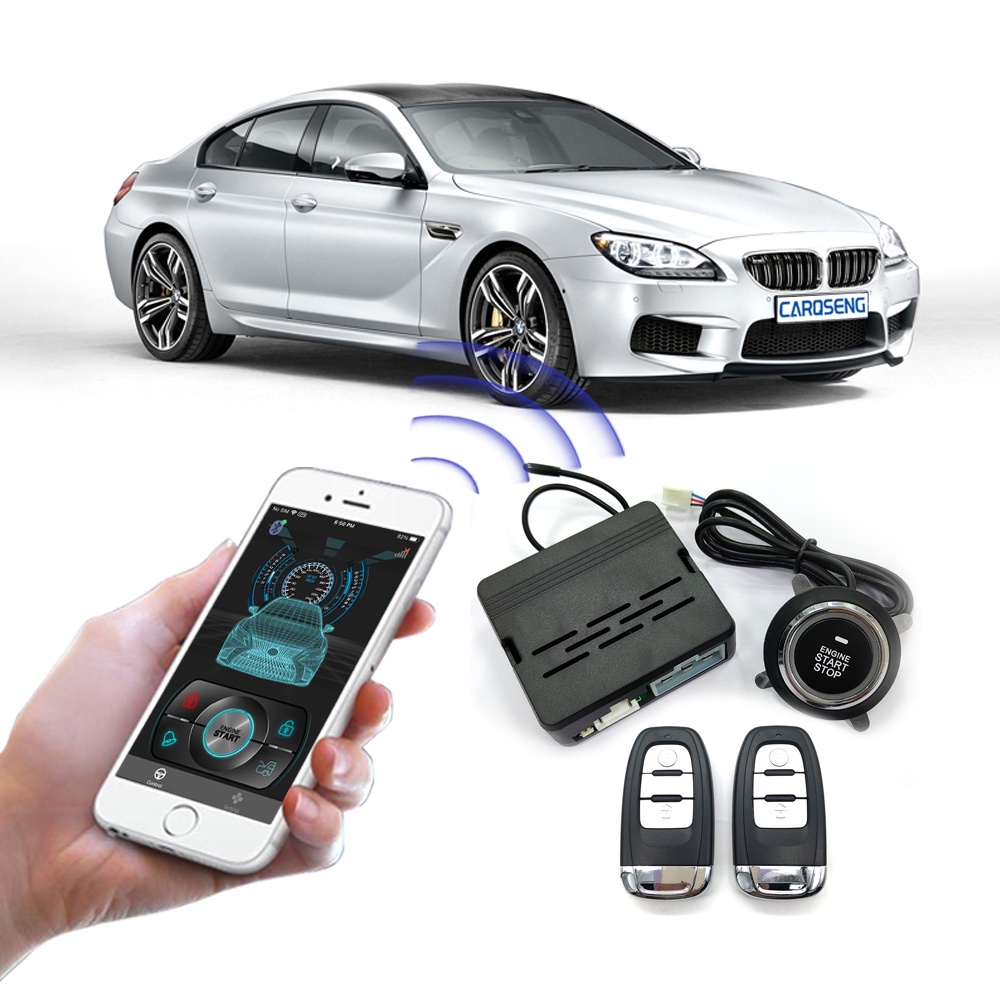 [Ready Stock] CARQSENG Q6C PKE Phone APP Control Car Alarm & Button Push Start & Anti-Theft Security System Keyless Enter