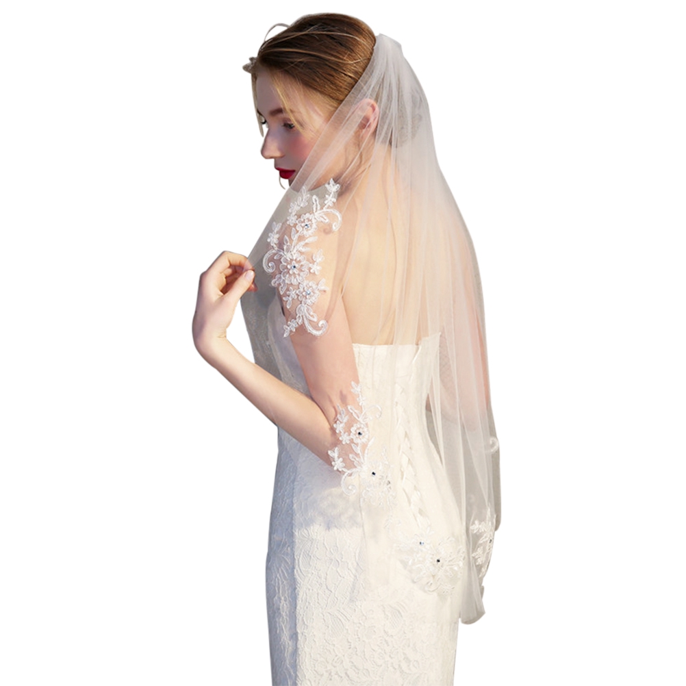 short wedding veils with crystals