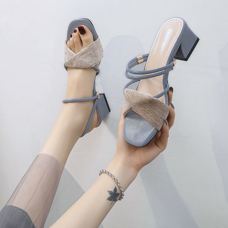 Fairy style one shoe two wear sandals and slippers