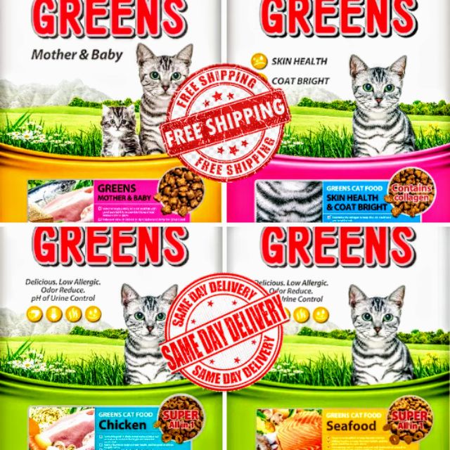 GREENS CAT FOOD / MAKANAN KUCING 8KG  Shopee Malaysia