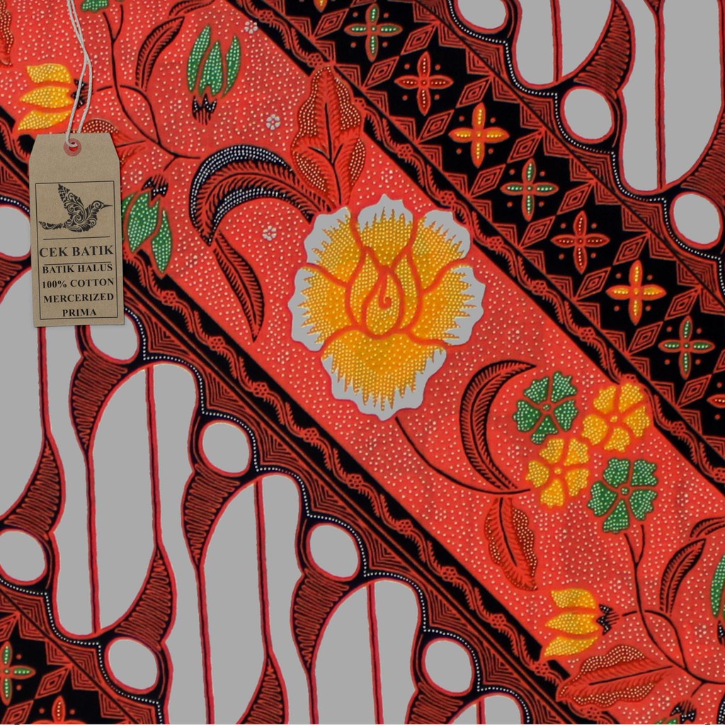 Check Batik Ethnic Modern Motif Batik Fabric Enchantment Of Parang Bunga Orange Peach Shopee Malaysia