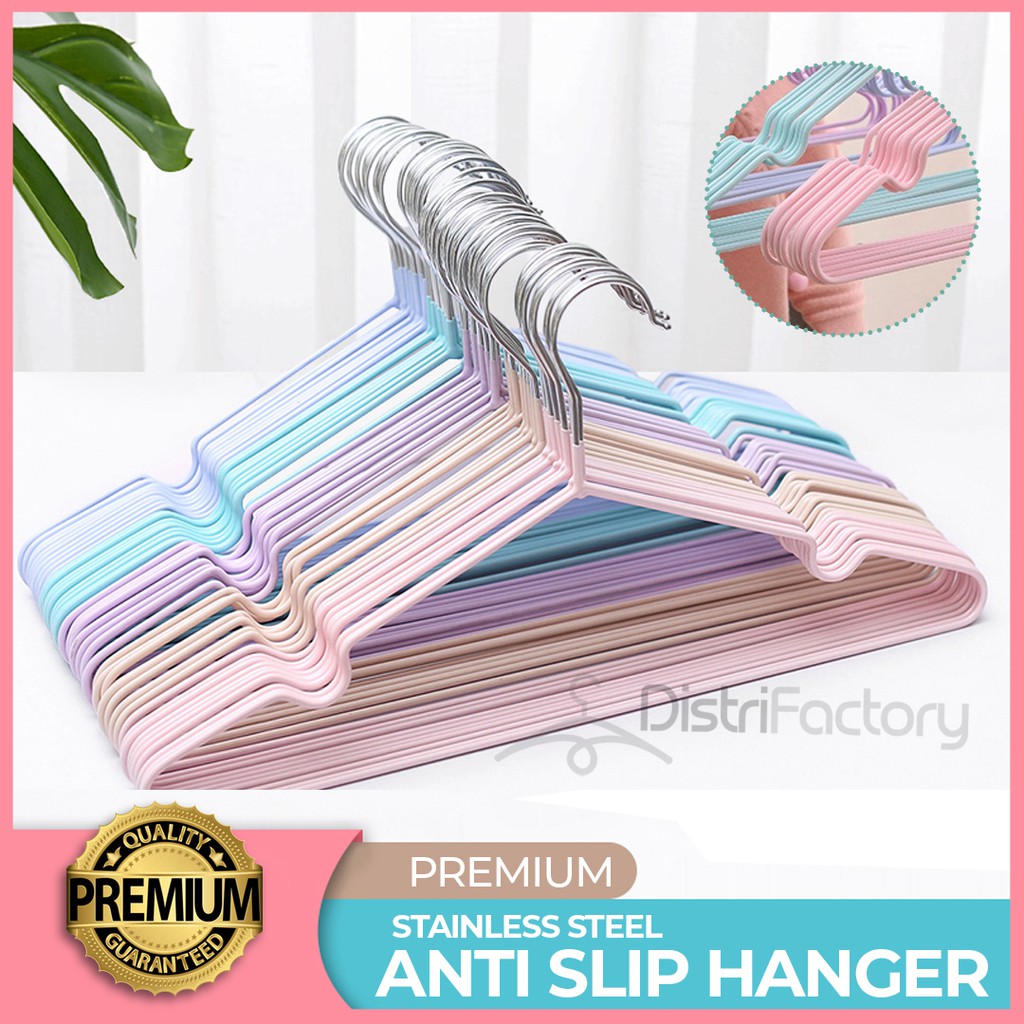 Hangers Premium Stainless Steel Anti Slip Hanger Baju [Ready Stock ...
