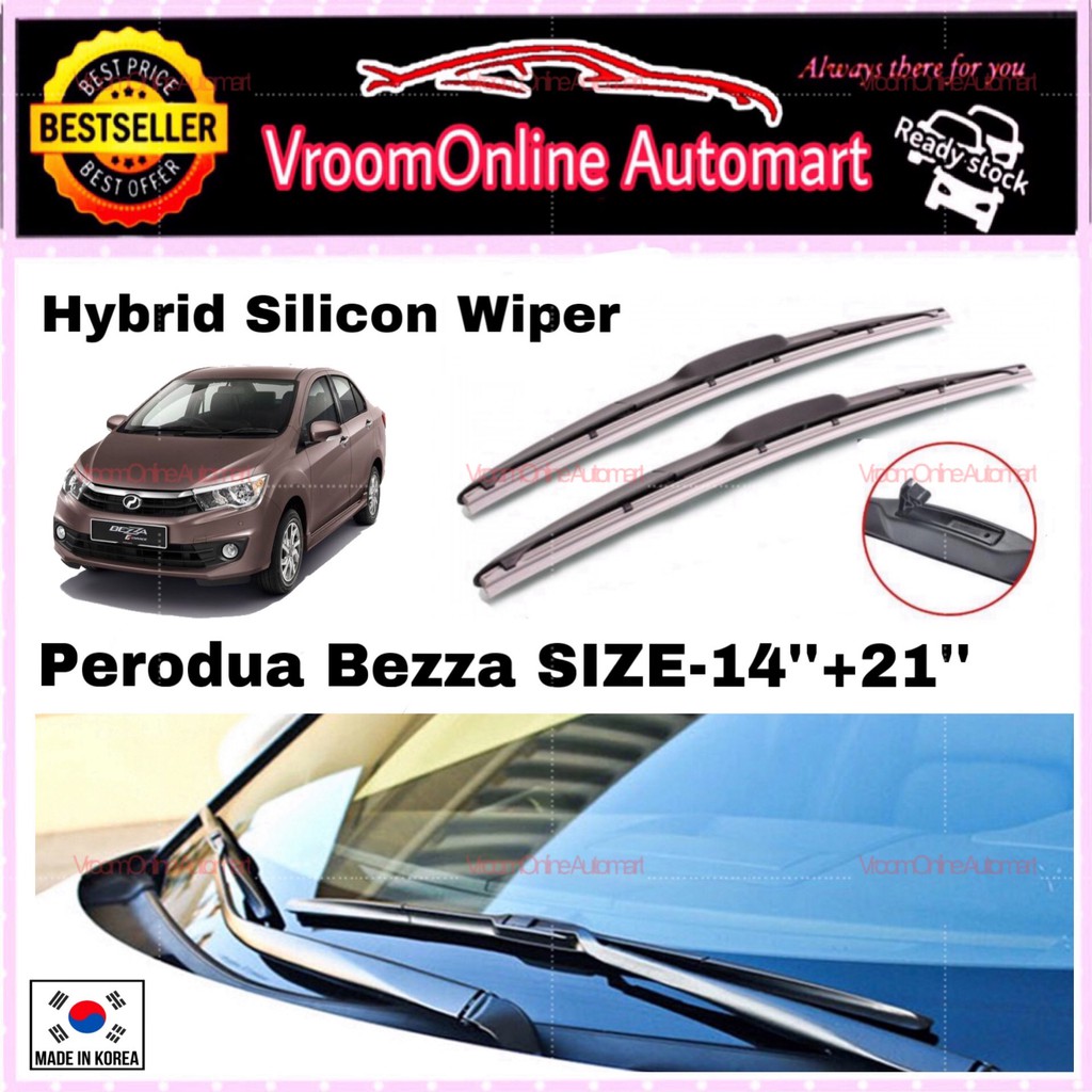 Hybrid Silicon Wiper PERODUA BEZZA 14"+21" (1SET) | Shopee Malaysia