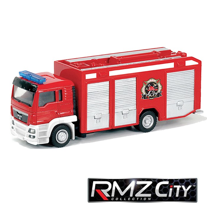 Huadawei RMZ CITY MAN TGS Fire Engine Truck Red Color 1/64 model scale